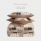 cheap 100% Cotton-Geometric Duvet Cover Full Size Bedding Set Bed Sets Quilt Cover Soft Lightweight Comforter Cover with 2 Pillowcases for Summer Spring