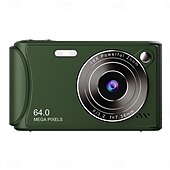 abordables Cámara y fotografía-Cámara de vídeo digital compacta de bolsillo para cine, con enfoque automático, 64 MP, 4K, detección de rostros, zoom de 18x de 2,4 pulgadas, batería recargable de 650 mAh