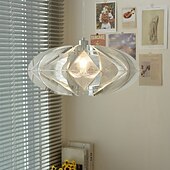 abordables Luces colgantes-Lámpara colgante de 1 luz ovalada con marco de acero inoxidable enrollado con hilo de seda de pez ecléctico moderno para sala de estar 110-240v