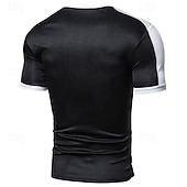 preiswerte Basic-T-Shirts-Herren T-Shirt mit Knöpfen T Shirt T-Shirt Kurzarmshirt Kurzarm V Ausschnitt Sommer Frühling Farbblock Mode Designer Basic Knöpfe Urlaub Straße Ausgehen Schwarz Weiß Wein Top T-Shirt für Herren