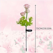 abordables Luces de paisaje-Lámpara de inserción de campo de flores junto al mar con energía solar para exteriores, 2 piezas, lámpara de decoración de césped para camino de jardín y patio, lámpara de decoración de ambiente de