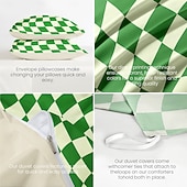 abordables 100% Coton-l.t.home Parure de lit réversible en satin 100 % coton de qualité supérieure, 300 fils au pouce carré, ensemble de literie élite géométrique