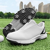 preiswerte Herren Golfschuhe-weiße Golfschuhe für Herren mit Reißverschluss, atmungsaktivem Obermaterial und gepolsterter Sohle für Komfort und Leistung auf dem Platz