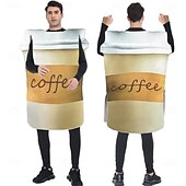 cheap Men&#039;s Costumes-Coffee Cosplay Costume Outfits Funny Costumes Adults&#039; Men&#039;s Women&#039;s Cosplay Performance Party Halloween Carnival Mardi Gras Easy Carnival Costume