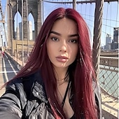 economico Parrucche trendy sintetiche-parrucca lunga dritta parrucche sintetiche lunghe per donne parrucca cosplay per donne alla moda