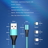 levne Kabely pro mobilní telefony-USB C kabel Bleskový kabel Micro USB kabel USB A na Lightning / micro / USB C 2.4 A Nabíjecí kabel Magnetické Tekutý silikagel Pro iPad Samsung Xiaomi Doplňky k mobilu