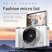 お買い得  カメラ＆撮影-レトロファッション 64 メガピクセル デジタルカメラ 4k HD CMOS レンズ HD 広角撮影カメラ オプションの角度レンズ