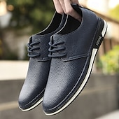 economico Casuale-scarpe da ginnastica casual stringate in similpelle bianca da uomo, comode scarpe antiscivolo con suola in gomma, ideali per l&#039;uso quotidiano e per il tempo libero