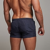 baratos calção de banho boxer masculino-Homens Calção Justo de Natação Shorts de Natação Bermuda de Surf Calças Com Cordão Com bolsos Natação Surfe Praia Esportes Aquáticos Cor Sólida Verão Primavera