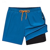 cheap Men&#039;s Boxer Swim Trunks-Men&#039;s Swim Trunks Swim Shorts Board Shorts Bottoms Drawstring 2 in 1 with Pockets Swimming Surfing Beach Water Sports Solid Colored Summer Spring