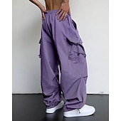 baratos Calças Cargo-Homens Calças Cargo Calças Com Cordão Cintura elástica Bolso multi Tecido Vestível Diário Ao ar livre Acampar e Caminhar Moda Clássico Azul Verde Claro