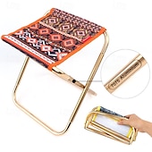 cheap Camping Furniture-1Pc Outdoor Folding Stool Collapsible Stool Made of 7075 Aluminum Alloy Lightweight Portable Camping Seat for Hiking Fishing Travel