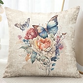 cheap Floral &amp; Plants Style-Rustic Floral Decorative Toss Pillows Cover 1PC Soft Square Couch Cushion Case Pillowcase for Bedroom Livingroom Sofa Chair