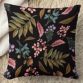 billige blomster- og plantestil-Blomst insekt dekorative kasteputer dekning 1PC myk firkantet sofa putevar puteinnlegg soverom stue sofa stol