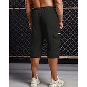 Χαμηλού Κόστους ΕΞΩΤΕΡΙΚΟΥ ΧΩΡΟΥ-Ανδρικά Σορτς φορτίου Καλοκαιρινό σορτς σορτς κάπρι Κορδόνι Ελαστική μέση Πολλαπλή τσέπη Σκέτο Άνεση Φοριέται Μήκος μοσχάρι ΕΞΩΤΕΡΙΚΟΥ ΧΩΡΟΥ Αθλημα Καθημερινά Μοντέρνα Καθημερινό Μαύρο Χακί