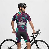 economico Maglie da uomo-Per uomo Maglia da Ciclismo Teschio Manica Corta Bicicletta Maglietta Maglia con 3 tasche posteriori Mountain Bike MTB Asciugatura Rapida Design Anatomico Assorbente Traspirante Gli sport Nero Viola