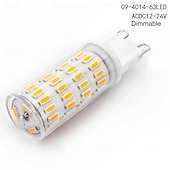 levne LED corn žárovky-g9 led kukuřičné žárovky stmívatelné 5w 12v/24v ac/dc – 63led 4014 pro lustr, rv, karavan, námořní 4ks