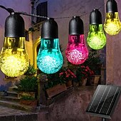 זול אורות מיתר סולאריים-5m-20leds חיצוני צבע סולארי כדור בועה מחרוזת אור חצר קמפינג אוהל גן חתונה פסטיבל אווירה קישוט מחרוזת אור