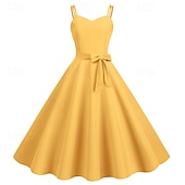 economico Vestiti-Retrò Vintage Anni 1950 Vestito Abito Swing Per donna Carnevale Mascherata Abbigliamento quotidiano Addio al Nubilato Adulti Vestito Abiti per il ritorno