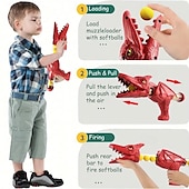 economico Forniture per feste-giocattolo da tiro a dinosauro giocattoli a forma di dinosauro per bambini 5-7 2 pistole a pompa ad aria e 24 proiettili di schiuma giocattoli per esercizi di coordinazione occhio-mano regali per