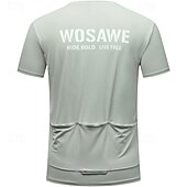 tanie Męskie koszulki-Męskie Damskie Koszulka rowerowa Litery i cyfry Krótki rękaw Rower Tee Tshirt Dżersej Top z 3 tylnymi kieszeniami Kolarstwo górskie Szybkie wysychanie Oddychający Sport Czarny Biały Zielony Odzież