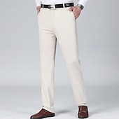 preiswerte Schlank-Herren Anzughosen Hose Hosen Chinesisch Chino Knopf Tasche Glatt Komfort Formal Party Arbeit Modisch Klassicher Stil Cachi scuro Hellkaki Mikro-elastisch