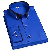 economico Camicie eleganti da uomo-Per uomo Camicie Camicia abbottonata Resistente alle rughe Matrimonio Esterno Blu chiaro Nero Bianco Rosa Manica lunga Estate Primavera Abbigliamento