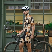cheap Men&#039;s Clothing Sets-Men&#039;s Cycling Jersey with Shorts Dog Short Sleeve Bike Clothing Suit with 3 Rear Pockets Mountain Bike MTB Road Bike Cycling Front Zipper Sweat wicking Comfortable Breathable Sports Black Yellow Dark