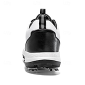 cheap Men&#039;s Golf Shoes-Men&#039;s Black and White Golf Shoes with Spiked Sole, Breathable Upper, and Lightweight Design for Comfort and Support on the Golf Course