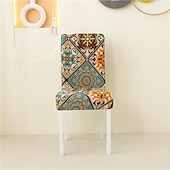 abordables Funda para silla de comedor-Funda para silla de comedor, súper ajustada, elástica, extraíble, lavable, corta, funda protectora para silla de comedor, funda para asiento para hotel, comedor, ceremonia, banquete, fiesta de bodas