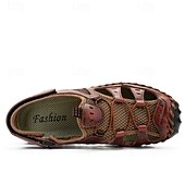 economico Sandali casual-Per uomo Sandali Scarpe fatte a mano Pelle crosta Traspirante Comodo Antiscivolo Con lacci intrecciali Giallo-marrone Nero Marrone