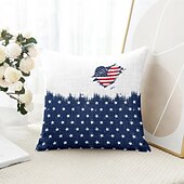 cheap Holiday Cushion Cover-American Flag Vintage Decorative Toss Pillows Cover 1PC Soft Square Couch Cushion Case Pillowcase for Bedroom Livingroom Sofa Chair 4th of July Independence Day