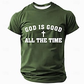  Men's Bible Jesus Christian T Shirt Short Sleeve T shirt 3D Print Crew Neck Shirt Designer Casual Party Holiday Blue Black Green Summer Spring Clothing Apparel
