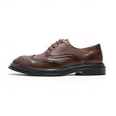 economico Formale-scarpe brogue in similpelle marrone da uomo - calzature formali eleganti e resistenti per lavoro, ufficio ed eventi speciali