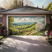 voordelige Garage en Deurbanners-Landschap Deur Decoraties Garage Deur Cover Lente Veld Buiten Banner Grote Achtergrond voor Feestdag Buiten Garage Deur Thuis Wanddecoraties