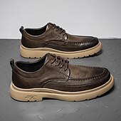 billiga Tillfällig-bruna mäns fritidssneakers i konstläder med snörning – snygga och bekväma skor för vardagsbruk och utomhusaktiviteter