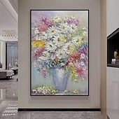 abordables Peintures fleurs/botaniques-Mintura fait à la main abstrait texture fleurs peintures à l&#039;huile sur toile art mural décoration moderne image pour la décoration intérieure roulé sans cadre peinture non étirée