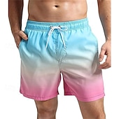 baratos calção de banho boxer masculino-Homens Calção Justo de Natação Shorts de Natação Tecido elástico de 4 vias Bermuda de Surf Calças Com Cordão Com bolsos Natação Surfe Praia Esportes Aquáticos Gradiente Verão Primavera