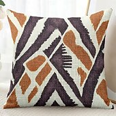 baratos estilo geométrico-Capa de Almofadas Decorativas Geométricas Listradas 1PC Capa de Almofada Quadrada Macia para Sofá de Quarto Sala de Estar Cadeira