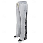 cheap Sweatpants-Men&#039;s Athletic Pants Sweatpants Tear Away Pants Flared Pants Trousers Pocket Drawstring Elastic Waist Patchwork Graphic Prints Comfort Sports Outdoor Daily Fashion Casual Black Gray Micro-elastic