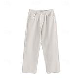 abordables Pantalons élite pour hommes-Homme Pantalon chino Boutons Avec Poches Jambe Droite Couleur Unie Longueur complète Extérieur Vacances Occasionnel Élégant Vacances Kaki clair Noir Micro-Élastique
