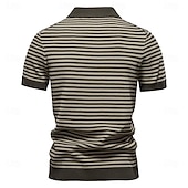 billige Herre Elite Polo-Herre Polo Strikk polo Formell Arbeid Måkekrage Kortermet Moderne Bekvem Stripet Vertikale striper Stripe-Trim Stripe Vår Normal Svart Lysegrønn Militærgrønn Polo