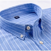economico Camicie Button Down da uomo-Per uomo Camicia Camicie Camicia con bottoni Banda Matrimonio Feste Blu chiaro Blu reale Blu Marrone Manica lunga Bavero Primavera Autunno Abbigliamento