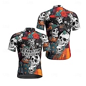 economico Maglie da uomo-Per uomo Maglia da Ciclismo Teschio Manica Corta Bicicletta Maglietta Maglia con 3 tasche posteriori Mountain Bike MTB Asciugatura Rapida Design Anatomico Assorbente Traspirante Gli sport Nero Viola