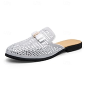 preiswerte Clogs &amp; Pantoletten für Herren-Herren-Slipper aus braunem Wildleder mit metallisch-goldenen Nieten und Schleifenakzent – stilvolle Freizeit-Loafer für den Alltag und besondere Anlässe