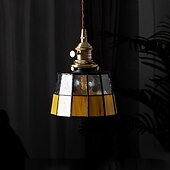 economico Luci a sospensione-lampada a sospensione in vetro di metà secolo con uno stile retrò americano per comodini corridoi corridoi 110-240v