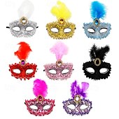 levne Maska-Karnevalová maska Maska Halloween rekvizity Dospělé Dámské Poloviční obličej Výkon Párty Plesová maškaráda Karneval Mardi Gras Jednoduchý karnevalový kostým