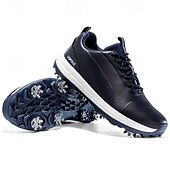 cheap Men&#039;s Golf Shoes-Men&#039;s Black and White Golf Shoes with Spiked Sole, Breathable Upper, and Lightweight Design for Comfort and Support on the Golf Course