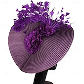 economico Fascinator-berretto Poliestere Cappello Fedora Corsa di cavalli Elegante Vintage Con Fantasia floreale Copricapo Copricapo