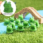 levne Dekorace na terasu-malá žába – mini zvířátka z pryskyřice, zahradní dekorace mini žabky, figurky žab ze zelené pryskyřice, hra se skrýváním výzev, miniaturní mechová ukázka pohádkové zahrady